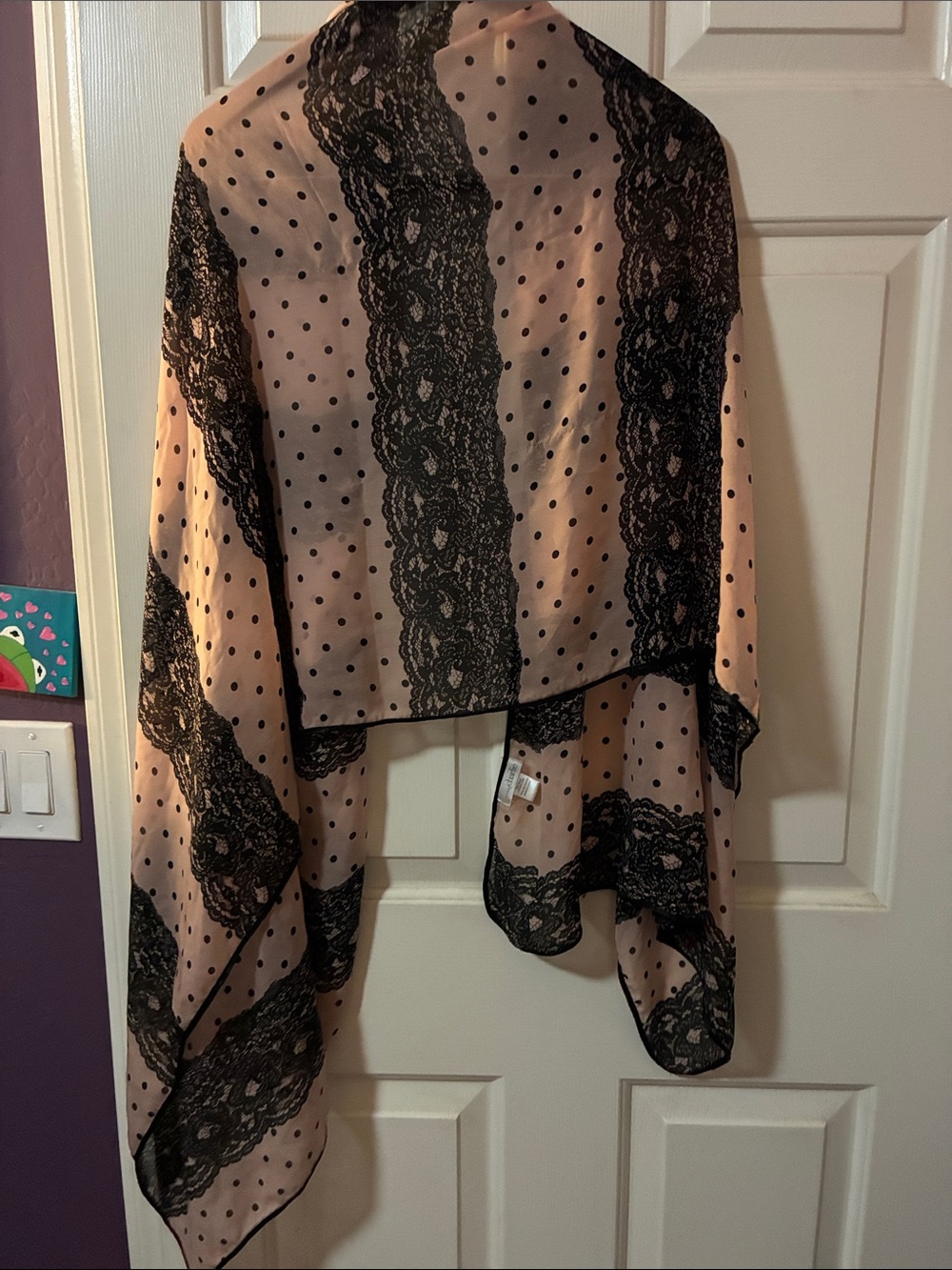 CHARMING CHARLIE LACE POLKA DOT WRAP